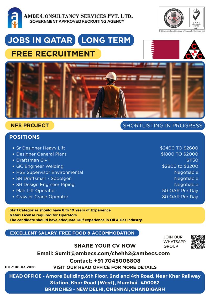Urgent Hiring for Qatar