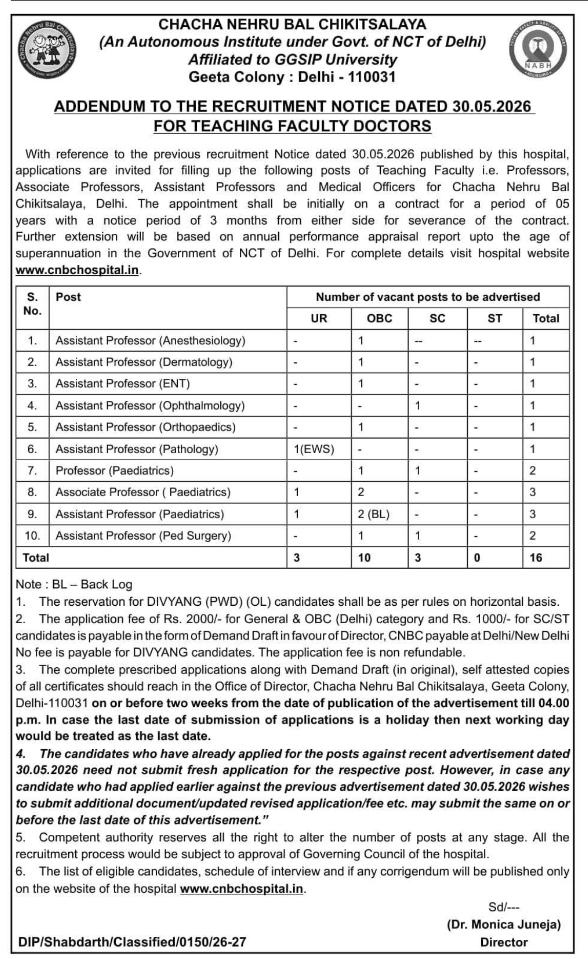 Addendum: Teaching Faculty Recruitment (CNBC)