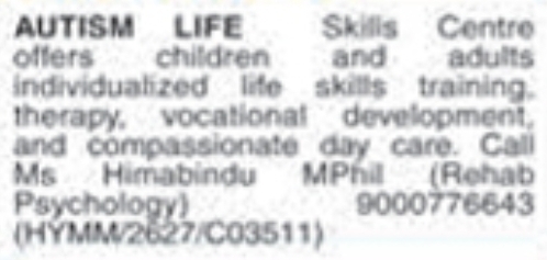 Autism Life Skills Centre Therapy and Training Services