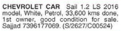 Car for Sale: Chevrolet Sail 1.2 LS (2016)