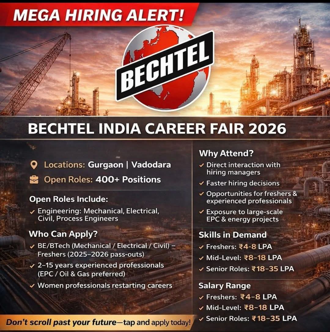 Career Fair: 400+ Engineering & Tech Roles at Bechtel India