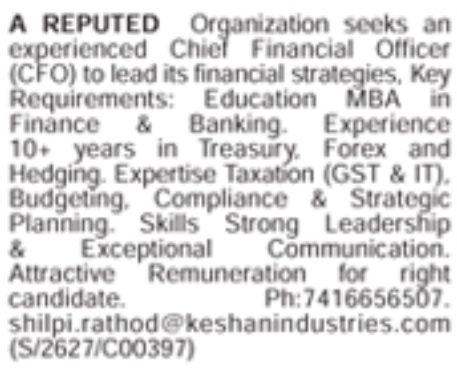 CFO Job Vacancies