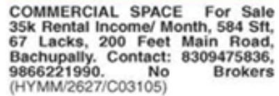 Commercial Space for Sale: Bachupally, Hyderabad