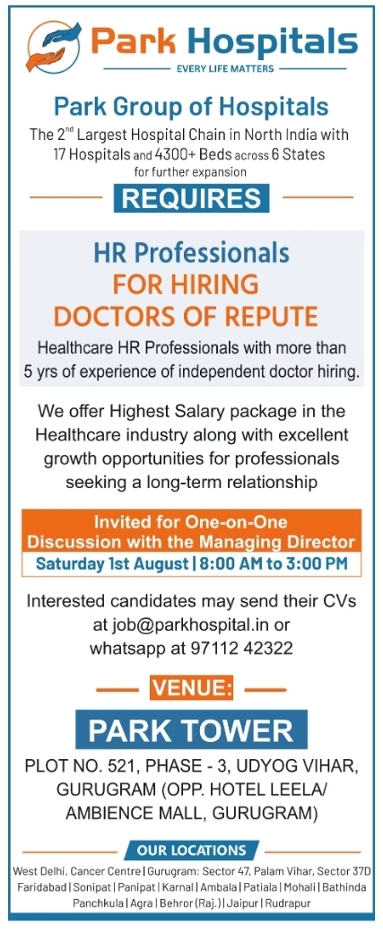 Corporate Hiring: Healthcare HR Professionals at Park Hospitals