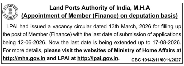 Deadline Extension Notice for Appointment of Member Finance