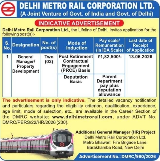 Delhi Metro Rail Corporation Ltd.: Executive Recruitment 2026