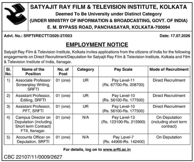 Employment Notice: Faculty & Administrative Positions