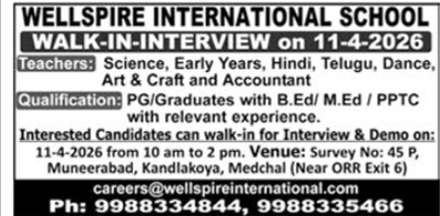 Faculty Recruitment 2026: Wellspire International School