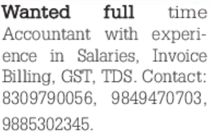Full-Time Accountant Recruitment
