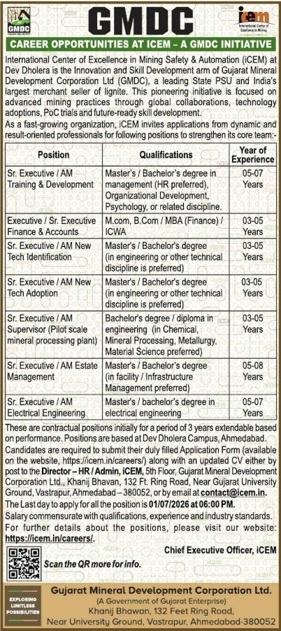 GMDC iCEM 2026 Contractual Recruitment