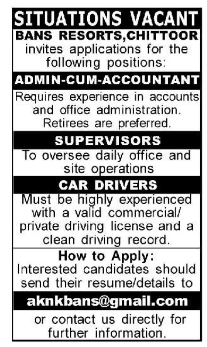 Hiring Admin, Supervisors & Drivers