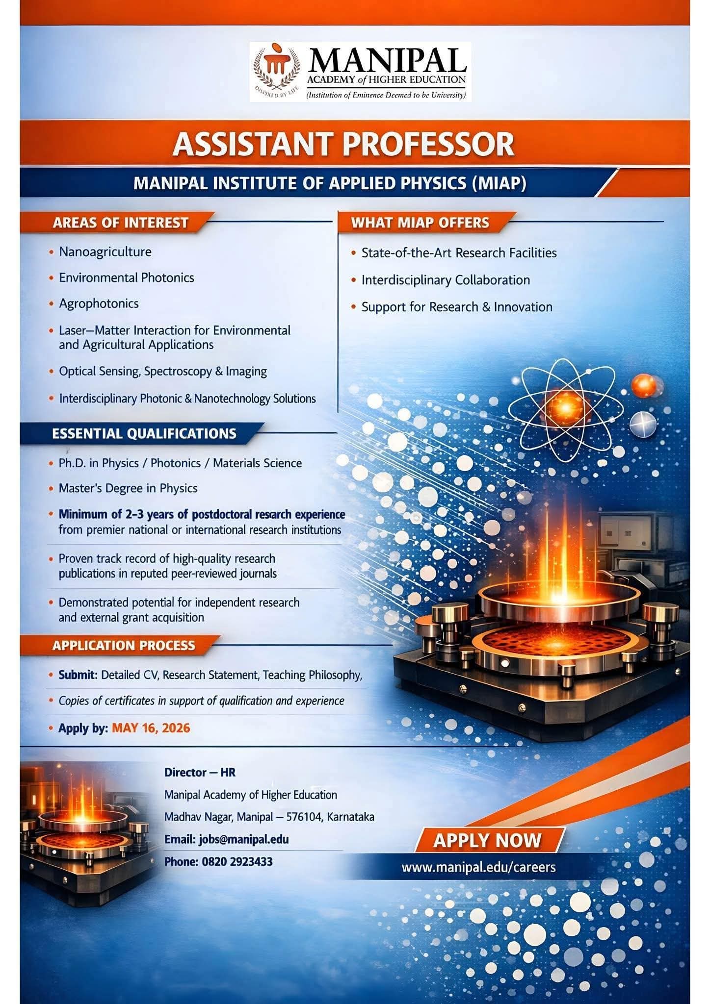 Hiring Assistant Professor at MIAP