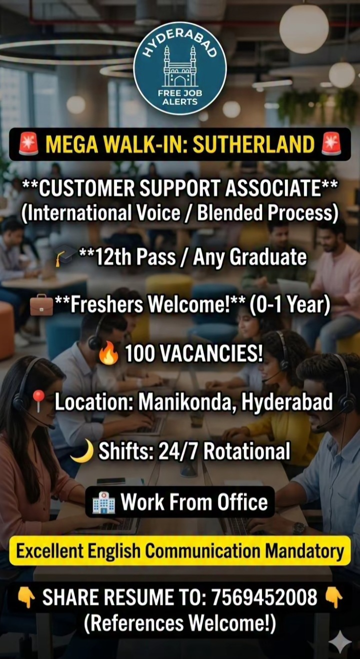 Hiring for Customer Support Associate Positions