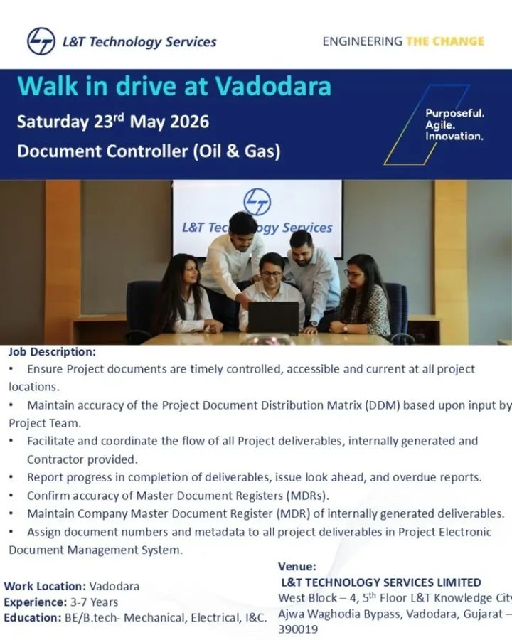 Hiring: Document Controllers at L&T