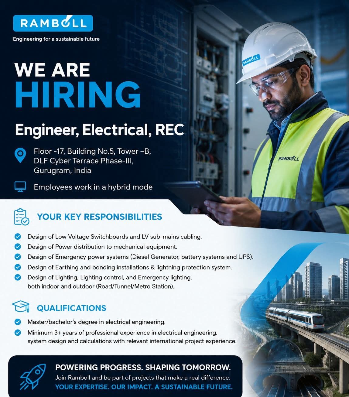 Hiring: Electrical Engineer – REC (Gurugram, India)