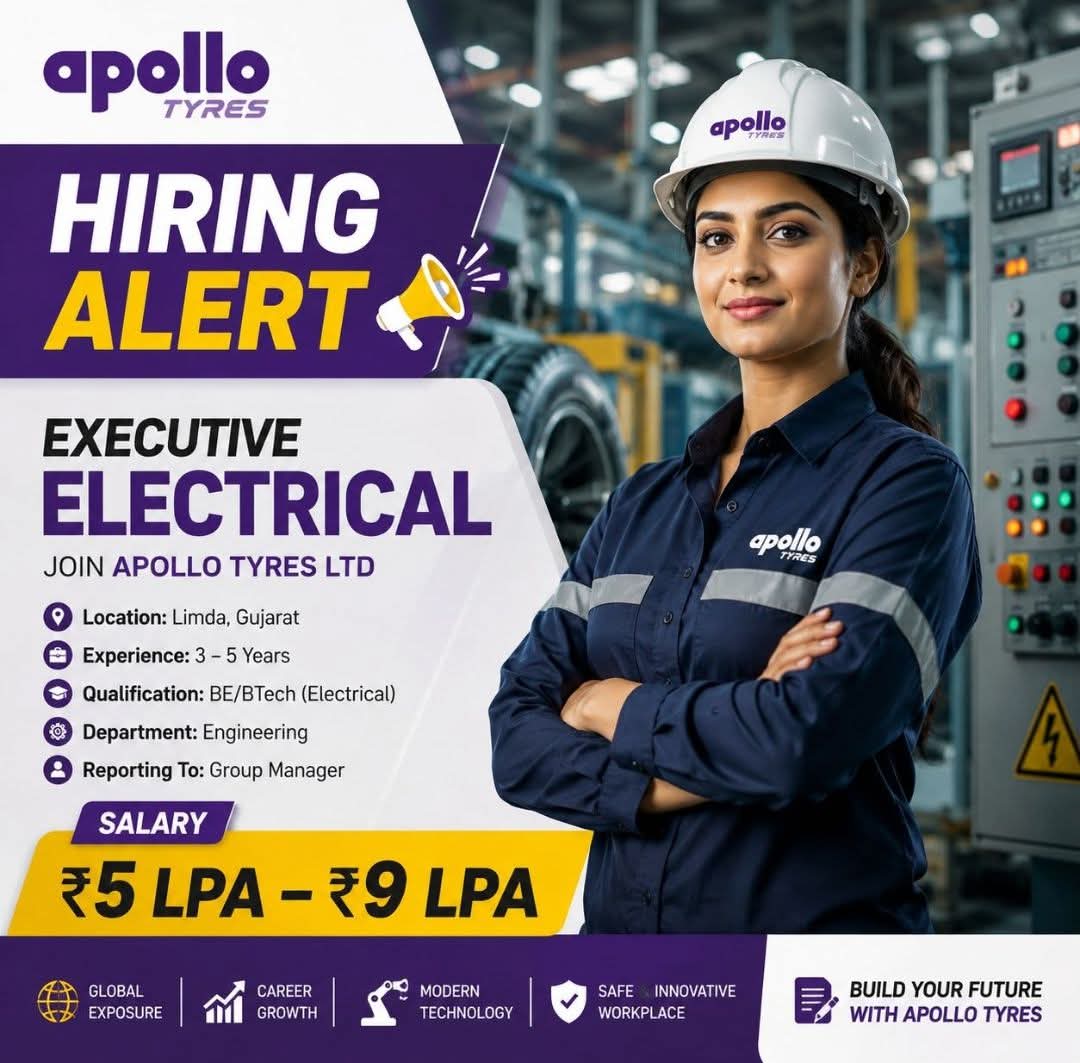 Hiring: Executive Electrical at Apollo Tyres