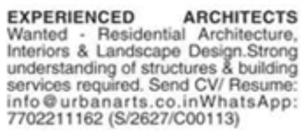 Hiring Experienced Architects