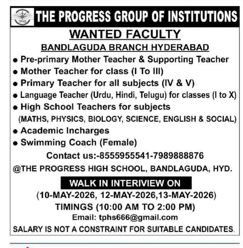 Hiring Faculty at The Progress Group of Institutions