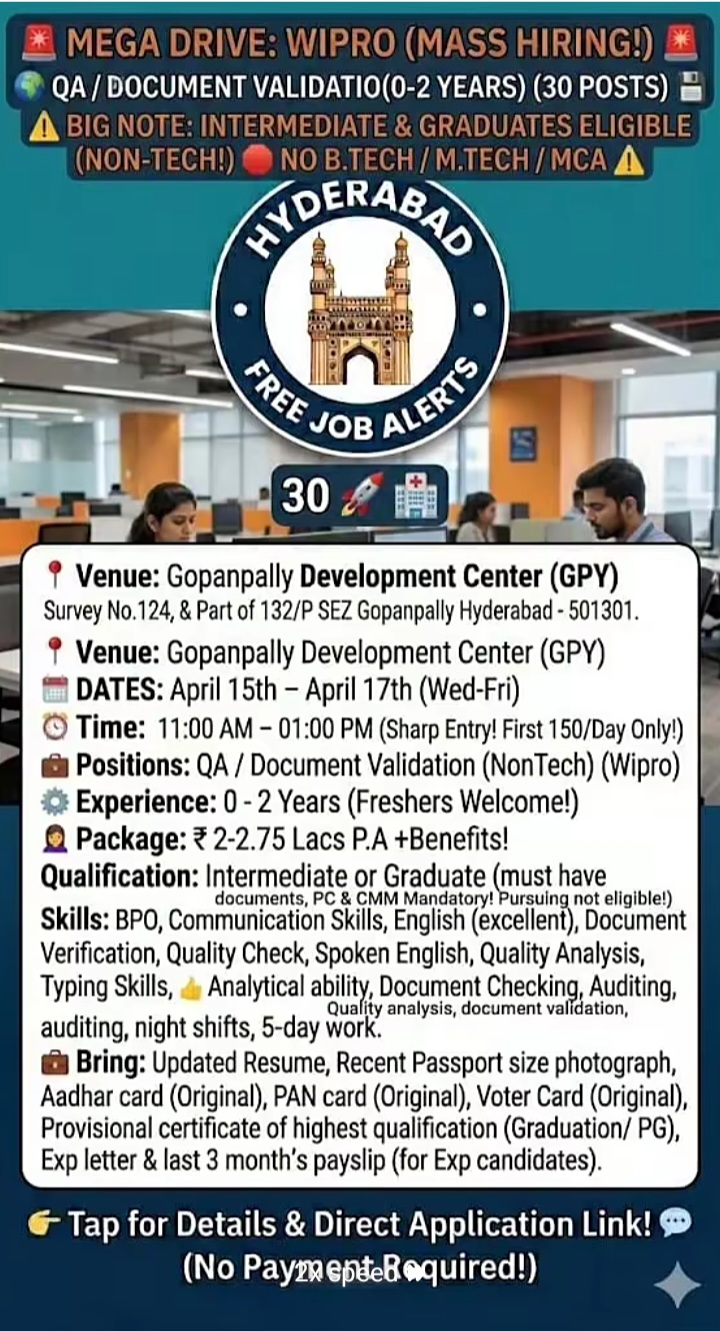 Hiring For QA/Document Validation roles (Non-Tech)