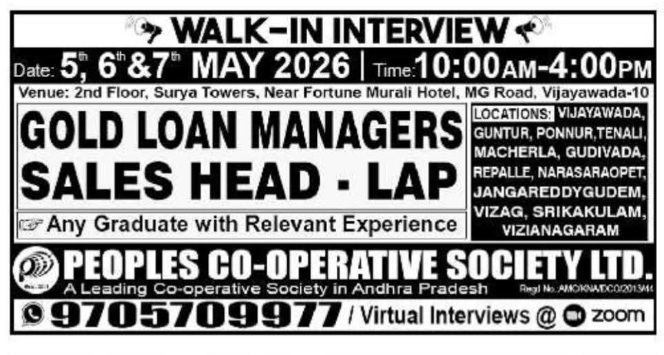 Hiring Gold Loan Managers & Sales Heads