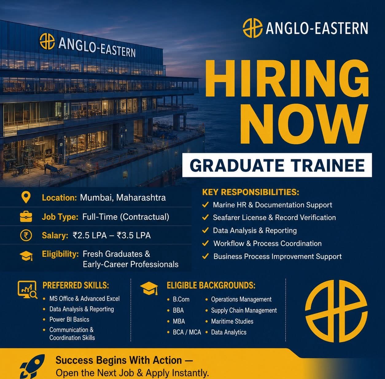 Hiring: Graduate Trainee at Anglo-Eastern