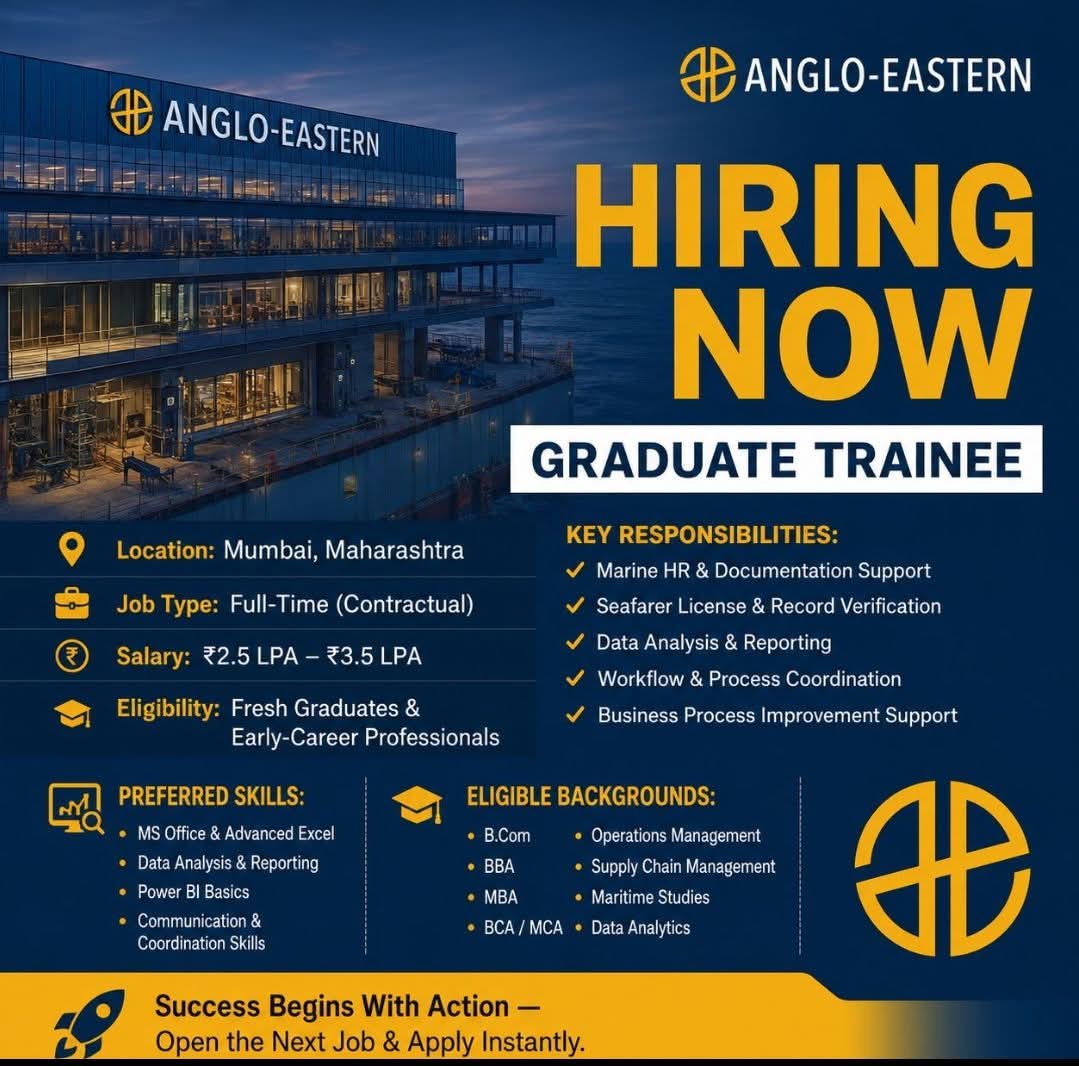 Hiring: Graduate Trainee at Anglo-Eastern