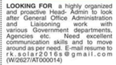 Hiring Head - Admin