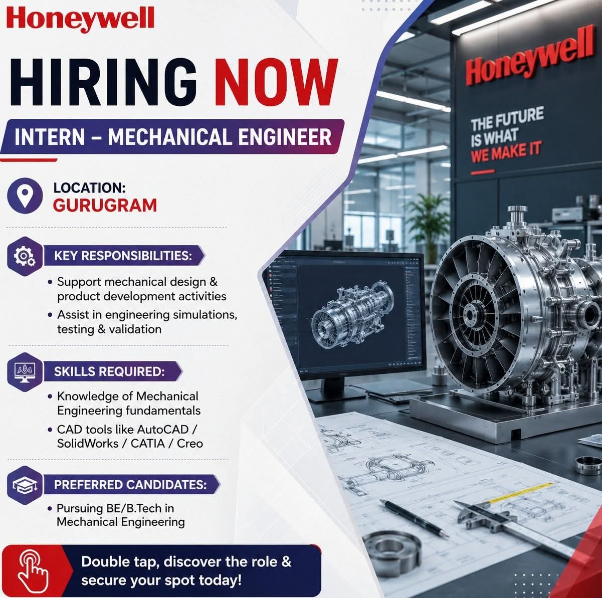 Hiring: Intern – Mechanical Engineer (Gurugram)