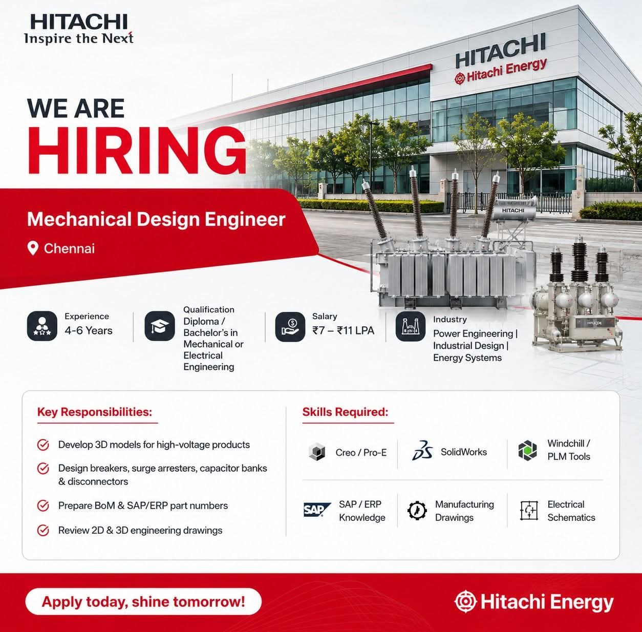 Hiring: Mechanical Design Engineer (Chennai)