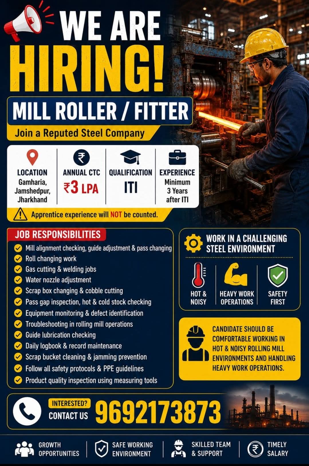 Hiring: Mill Roller / Fitter