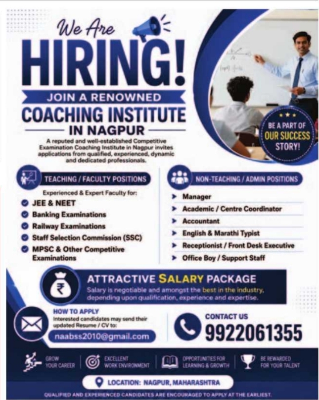 Hiring: Nagpur Coaching Institute