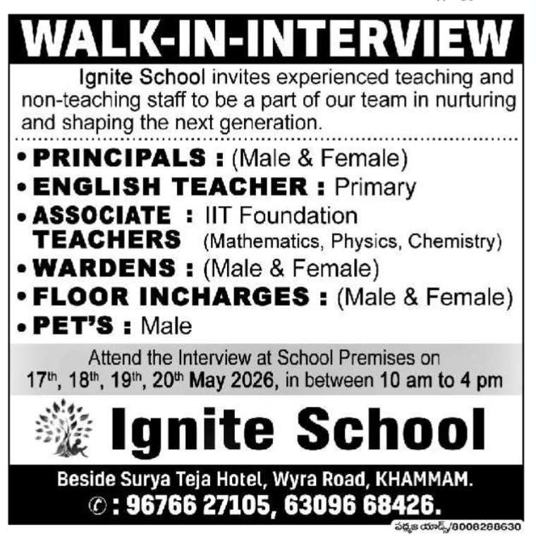 Hiring: Principals, Teachers & Staff at Ignite School