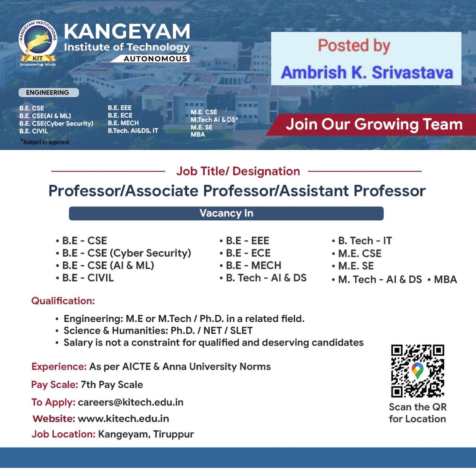 Hiring Professor, Associate & Assistant Professor Positions