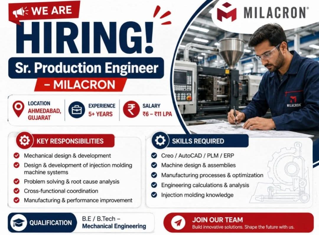 Hiring: Sr. Production Engineer at Milacron