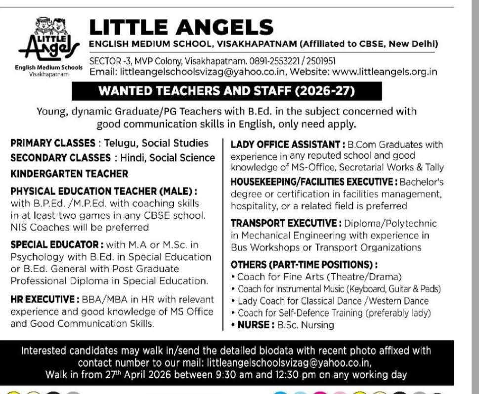 Hiring Staff at Little Angels English Medium School