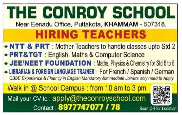 Hiring Teachers and Language Trainers at The Conroy School