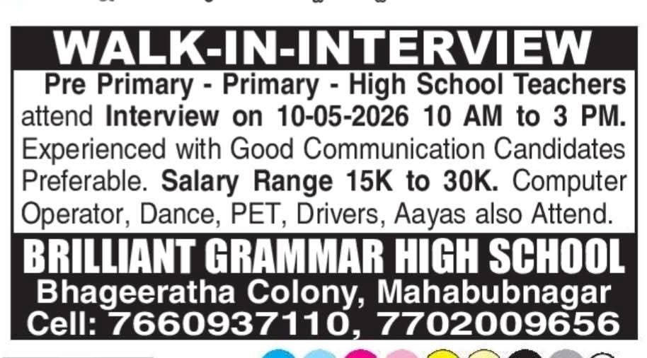 Hiring Teachers and Staff at Brilliant Grammar High School