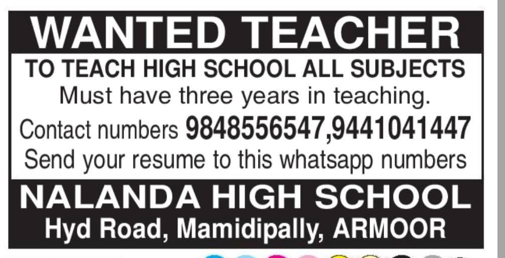 Hiring Teachers at Nalanda High School
