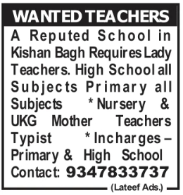 Hiring Teachers & Staff at Reputed School