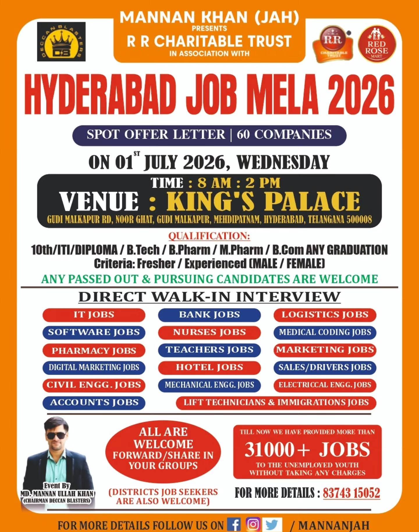 Hyderabad Job Mela 2026: Spot Offers & 60+ Companies