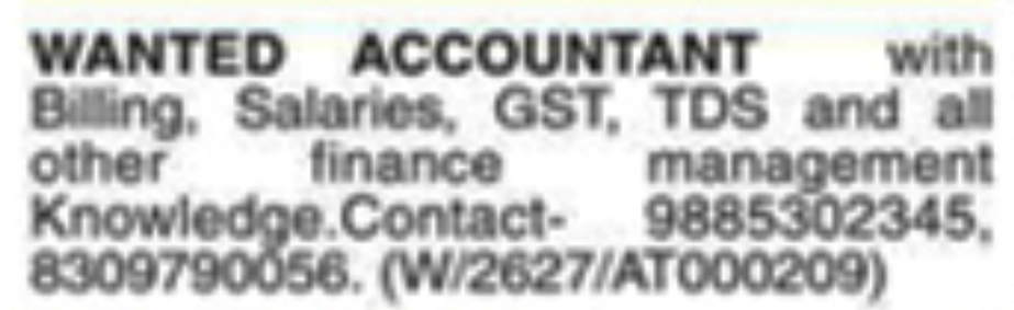Job Opening: Accountant