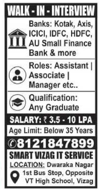Job Opening: Banking Assistants & Managers