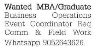 Job Opening: Business Operations and Event Coordinator