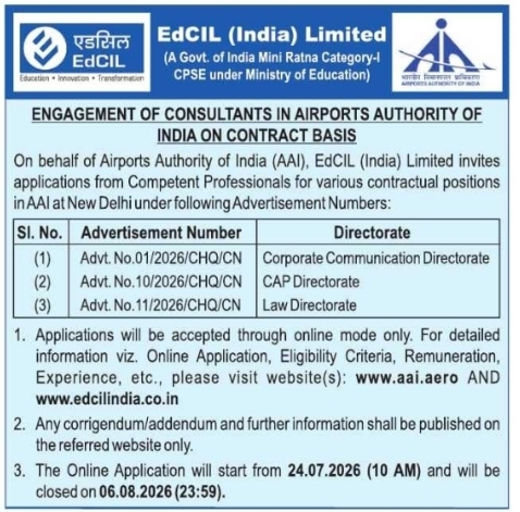 Job Opening: Consultants (Corporate Communication, CAP, Law)