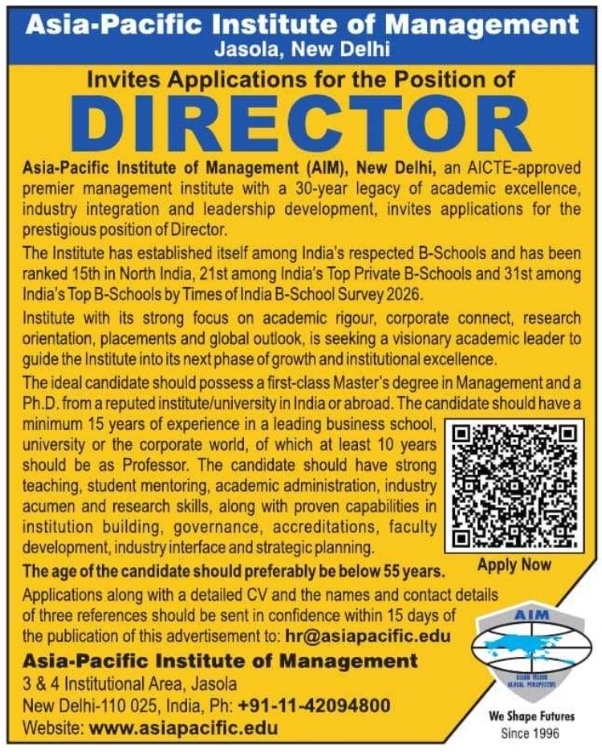 Job Opening: Director at Asia-Pacific Institute of Management