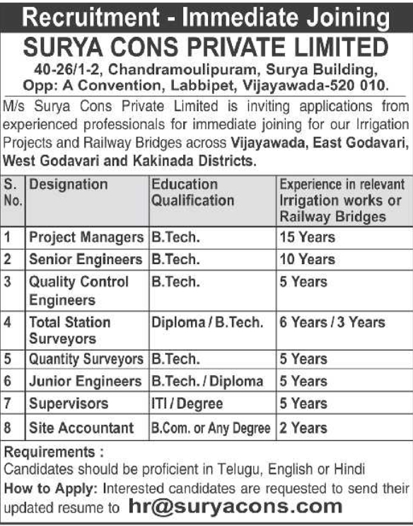 Job Opening: Engineering & Construction Professionals