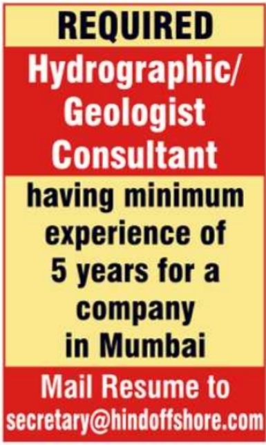 Job Opening: Hydrographic/Geologist Consultant