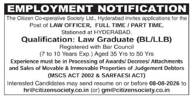 Job Opening: Law Officer