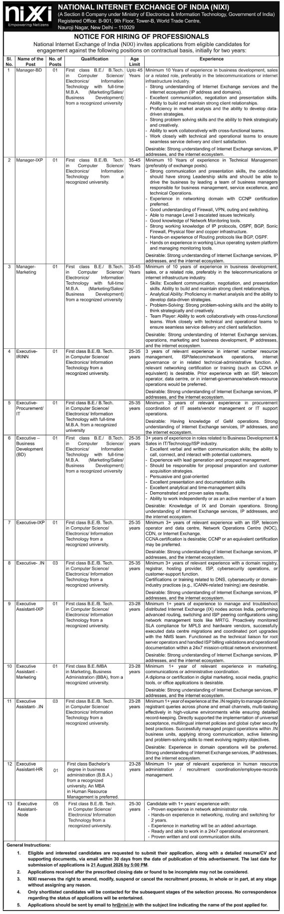 Job Opening: Management, Executive & Assistant Positions