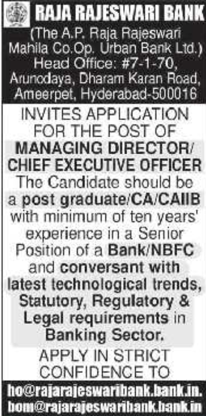 Job Opening: Managing Director / CEO